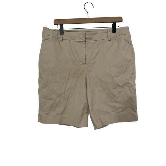 Talbots Womens The Perfect Short Khaki Chino Shorts Size 14 - Picture 1 of 6